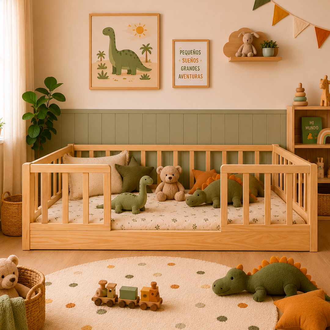 Cama Montessori con Baranda Entrada Central Individual - Imagen 2