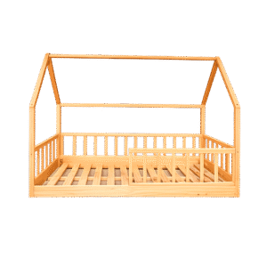 Cama Montessori Tipo Casita con Barandas Individual