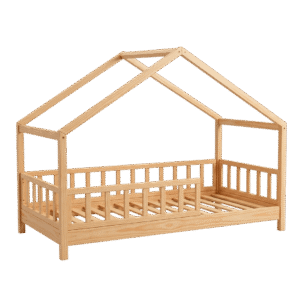 Cama Montessori Tipo Casa con Barandas Individual