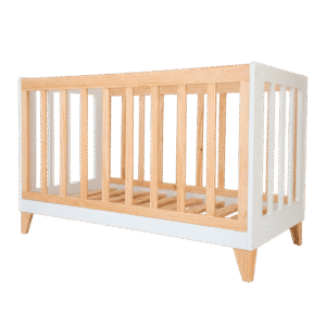 Cuna Doble Tono 2 Niveles Madera1.35 MT x 75 CM Laqueada Blanco