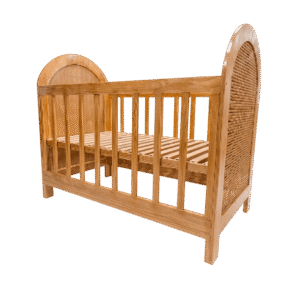 Cuna Color Madera y Malla Raphia